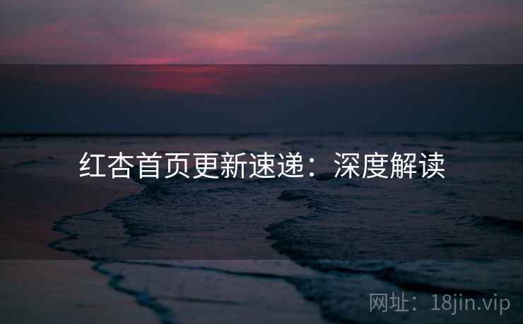 红杏首页更新速递：深度解读